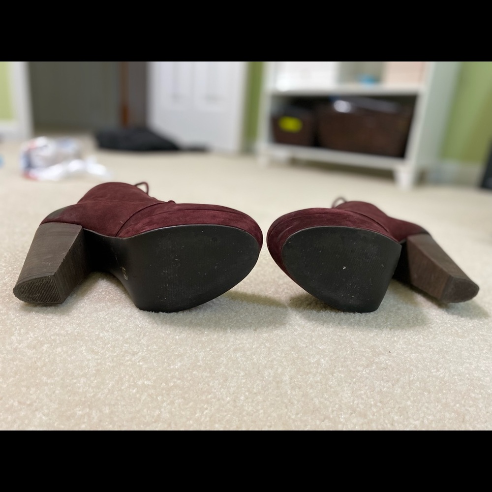 Steve Madden raspy burgundy tie booties 7.5 - Picture 4 of 5